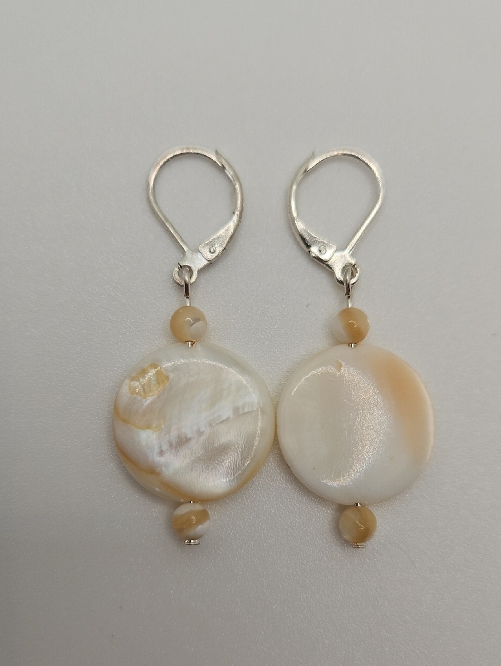 Shell coin Drop Earrings - Picture 8 of 9